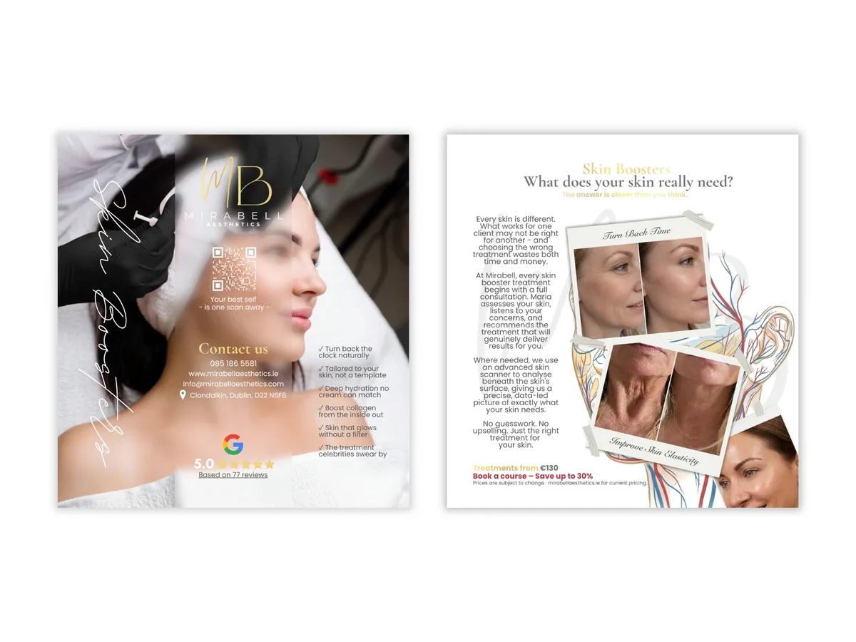 Mirabell Aesthetics skin boosters leaflet